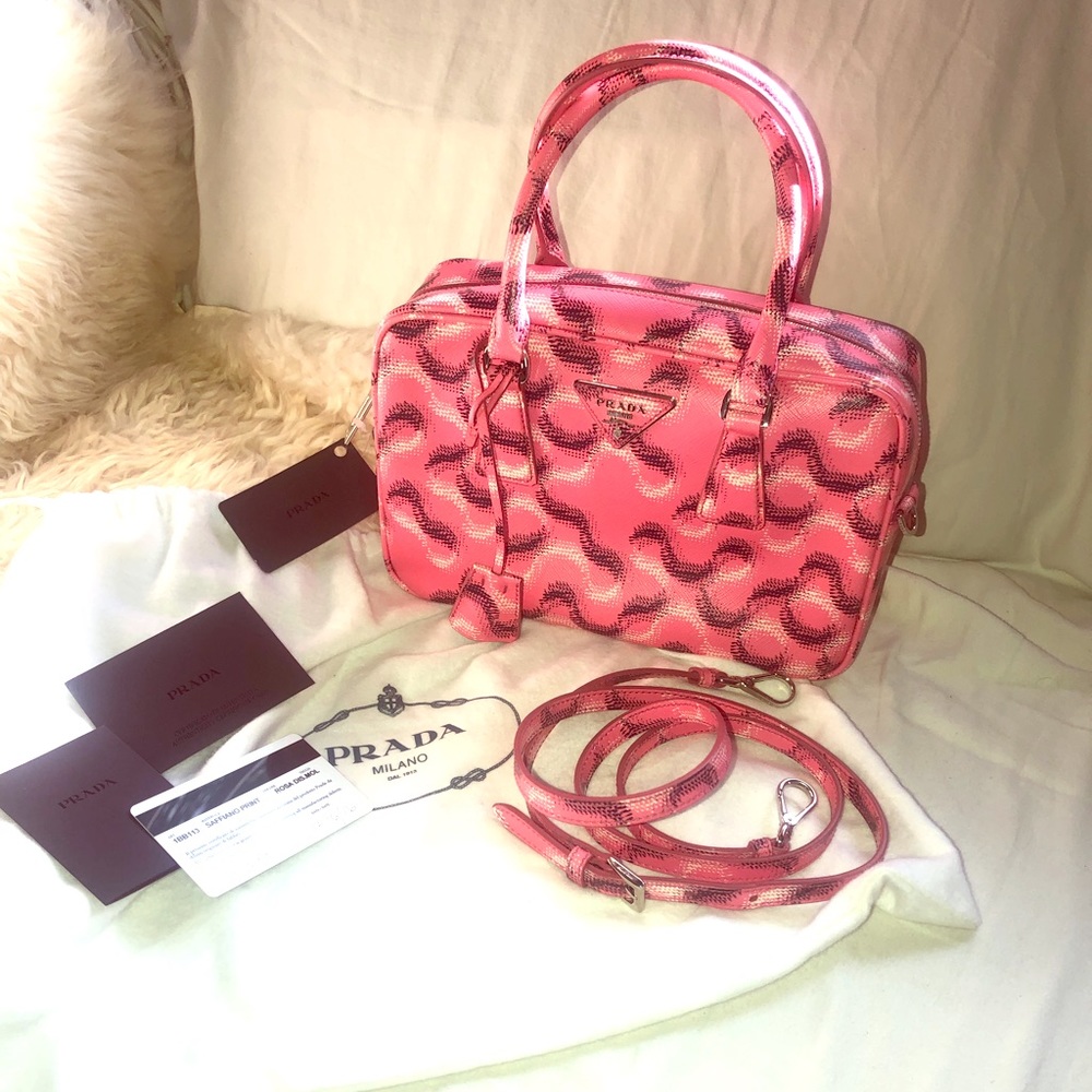 Prada Bauletto Saffiano Molecule crossbody